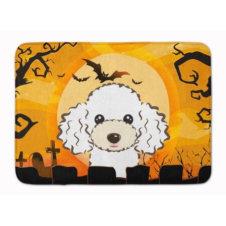 Carolines Treasures Halloween White Poodle Machine Washable Memory Foam Mat BB1815RUG